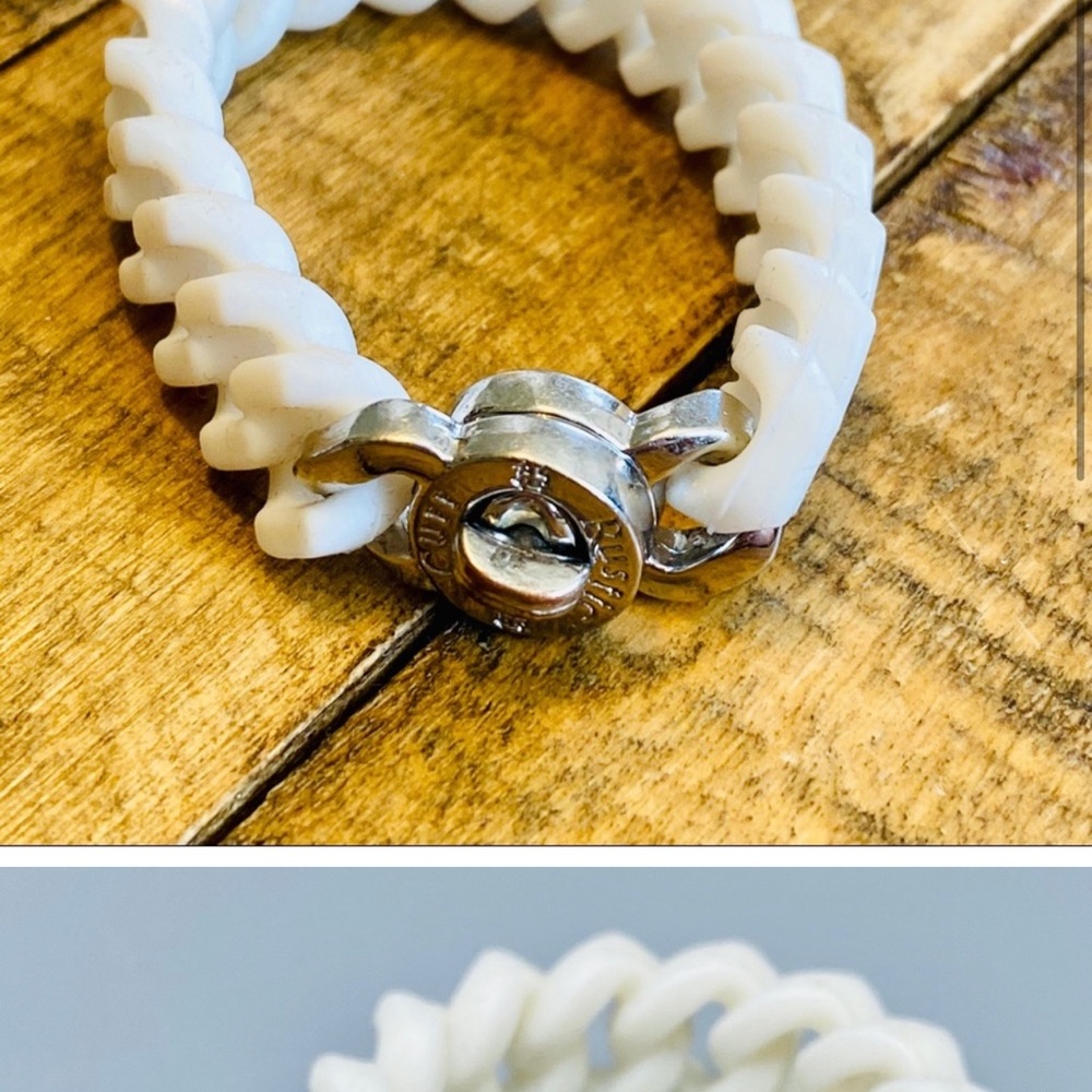 Rustic Cuff Braided White Bracelet With Silver - image 2